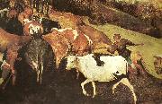 Pieter Bruegel detalj fran hjorden drives drives hem,oktober eller november oil